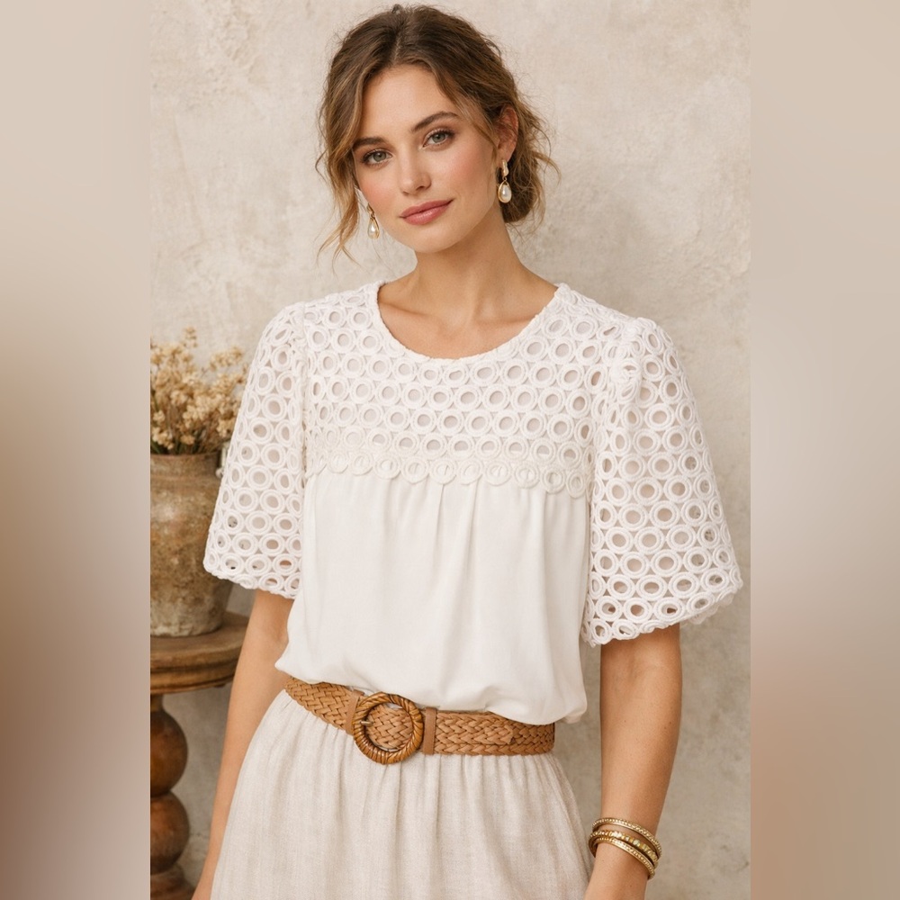 English Factory | Eyelet Lace Blouse